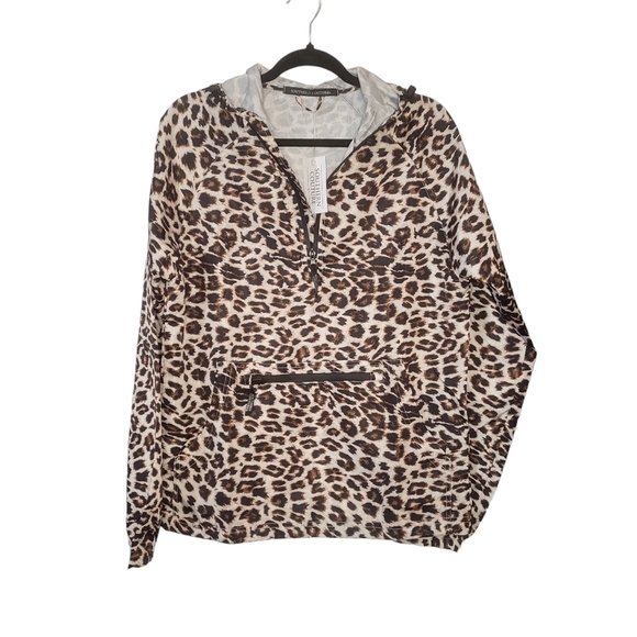 Southern Couture quarter zip wind breaker pullover leopard print size small - Picture 2 of 15